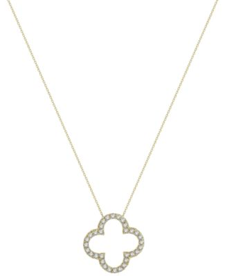 Diamond Clover Pendant Necklace (1/3 ct. t.w.) in 14k Yellow Gold