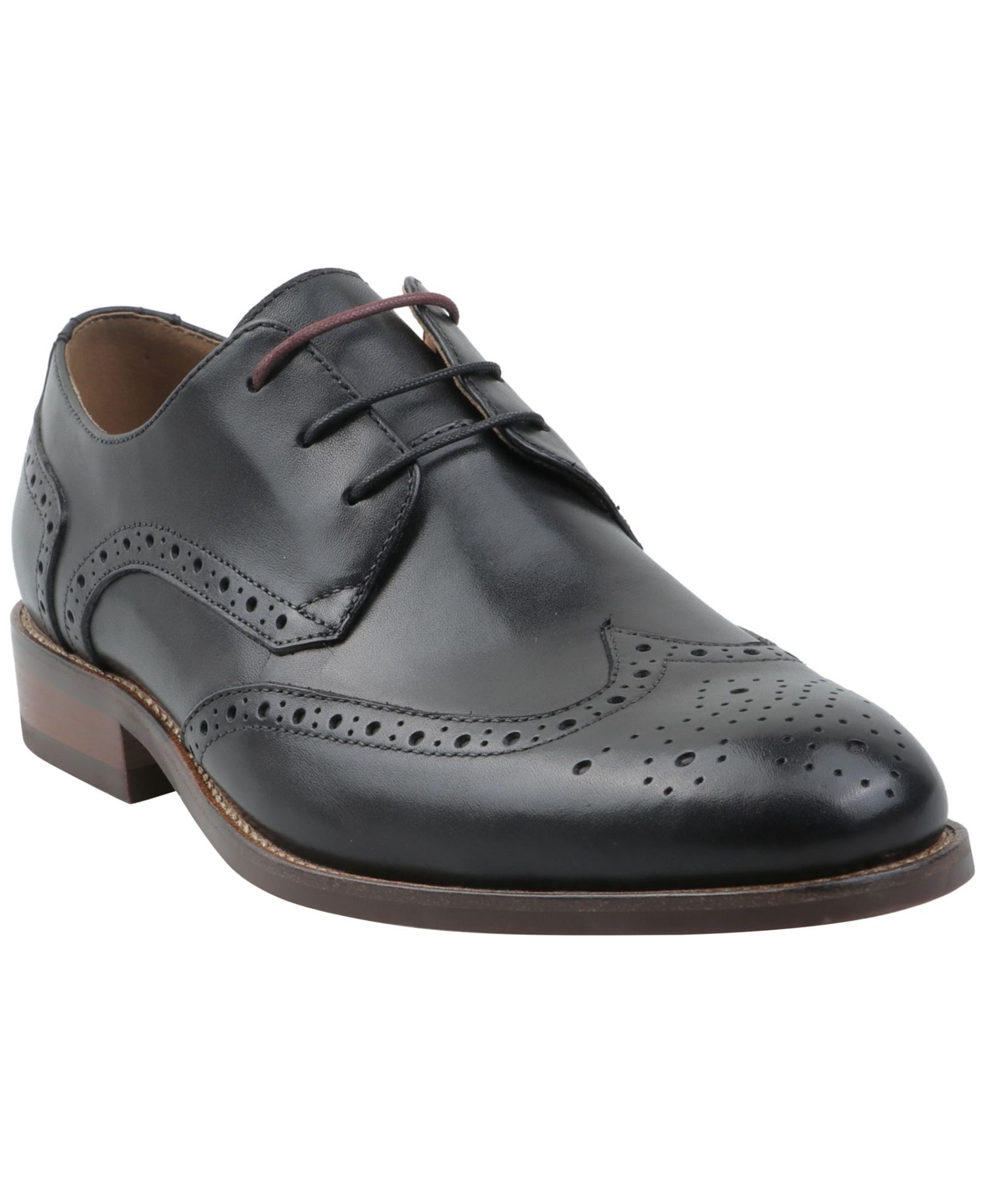 Men's Genuine Leather Wing-Tip Derby Dress Shoes