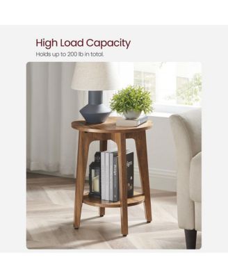 Round End Table With Lower Shelf For Small Spaces