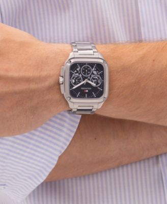 Men's Multifunction Silver Tone Stainless Steel Bracelet Watch, 39mm