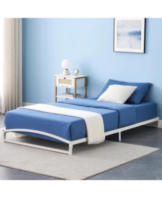 Metal Platform Bed Frame Low Profile Arch Design Steel Slat Support Noise-Free No Box Spring
