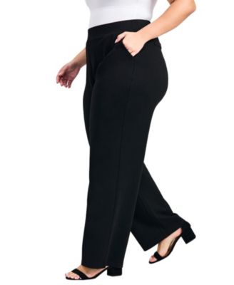 Women's Plus Size Petite Zoe Ponte Straight Leg Pant