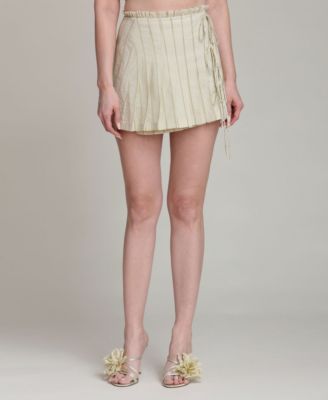 Women's Pleated Wrap Mini Skirt