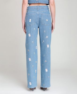 Women's High-Rise Printed Jeans