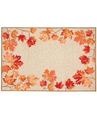 Lush Decor Ravella Falling Leaves Border 2'x3' Area Rug - Macy's
