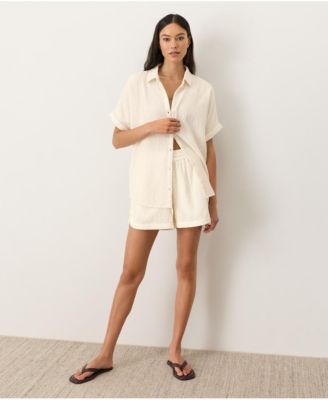 Women's Organic Cotton Coastal Double Gauze Oversized Shirt