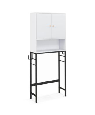 Over The bath fixture Storage Cabinet with Two Doors and Adjustable Shelf Organizer