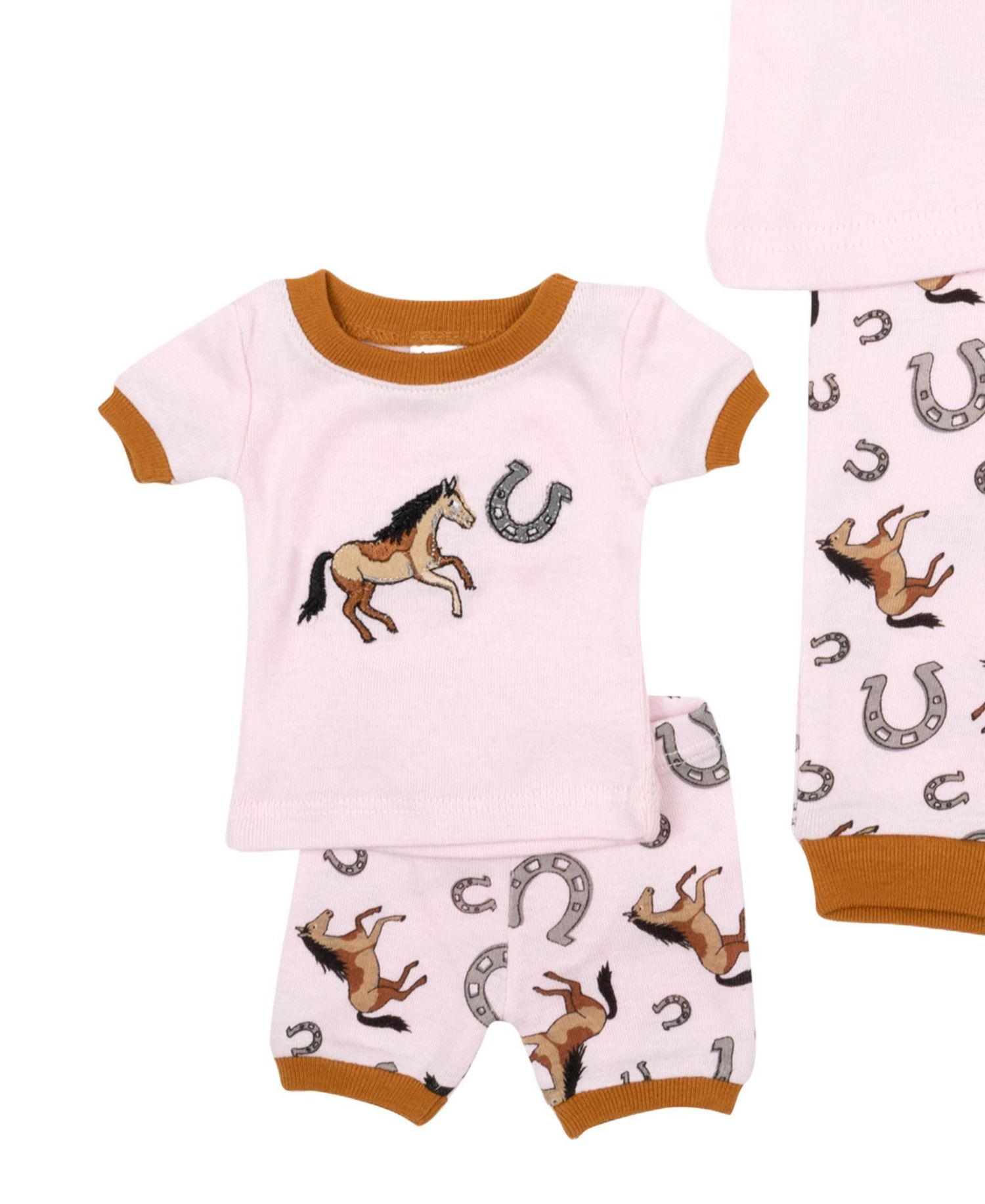 Toddler Girls Matching Doll Snug-Fit Cotton Short Sleeve Pajamas