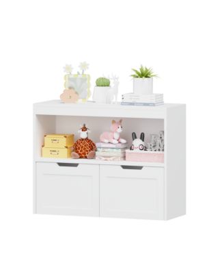 Kids Bookshelf and Toy Storage Organizer with Drawers and Shelves, Toddlers Bookcase for Nursery, Playroom and Bedroom