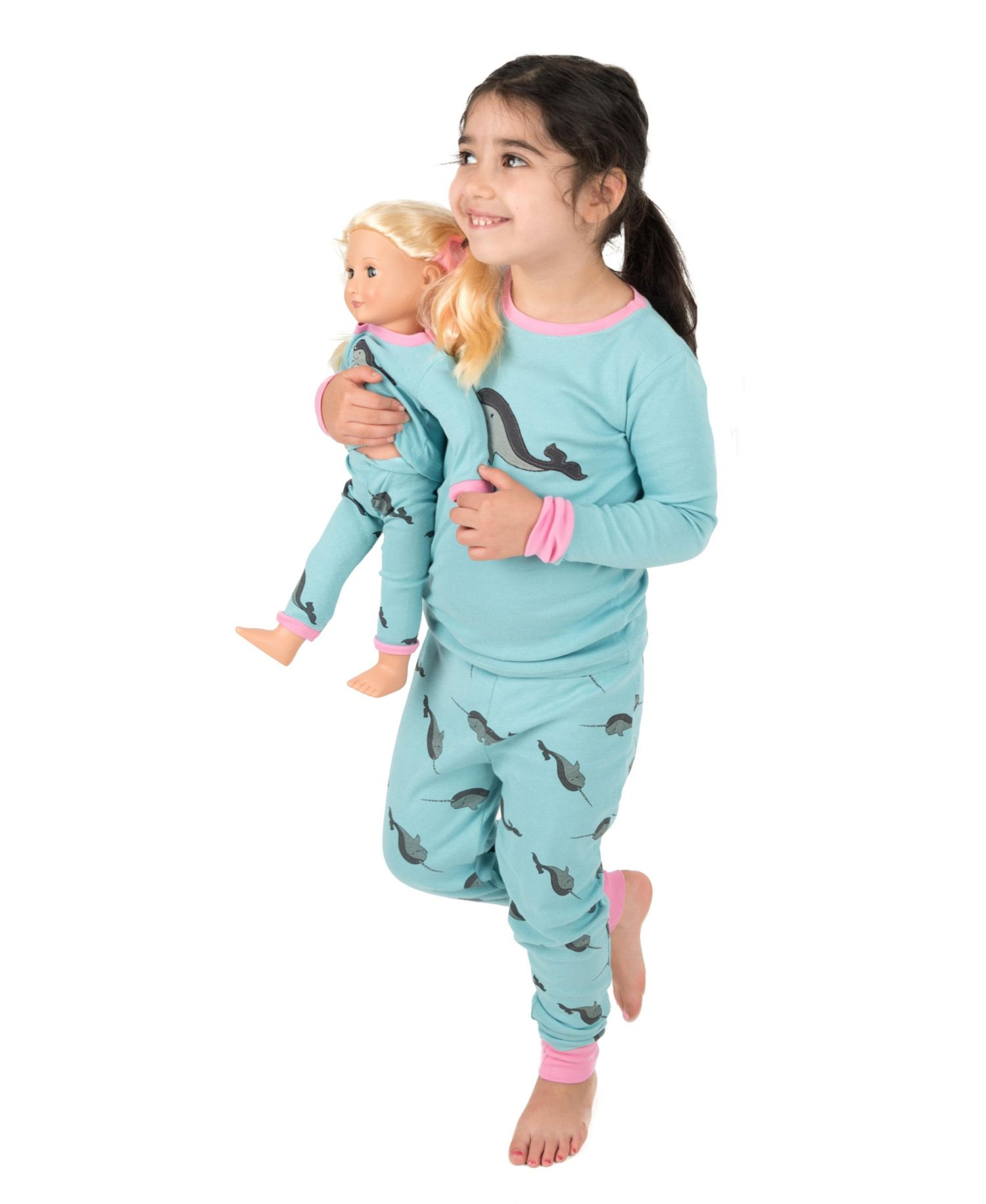Toddler Girls Matching Doll Snug-Fit Cotton Long Sleeve All-Over Animal Print Pajamas