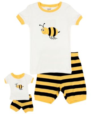 Toddler Girls Matching Doll Snug-Fit Cotton Short Sleeve Pajamas