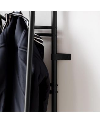 Hall Tree 4-In-1 Entryway Coat Rack with 5 Hooks and Shoe Storage Bench