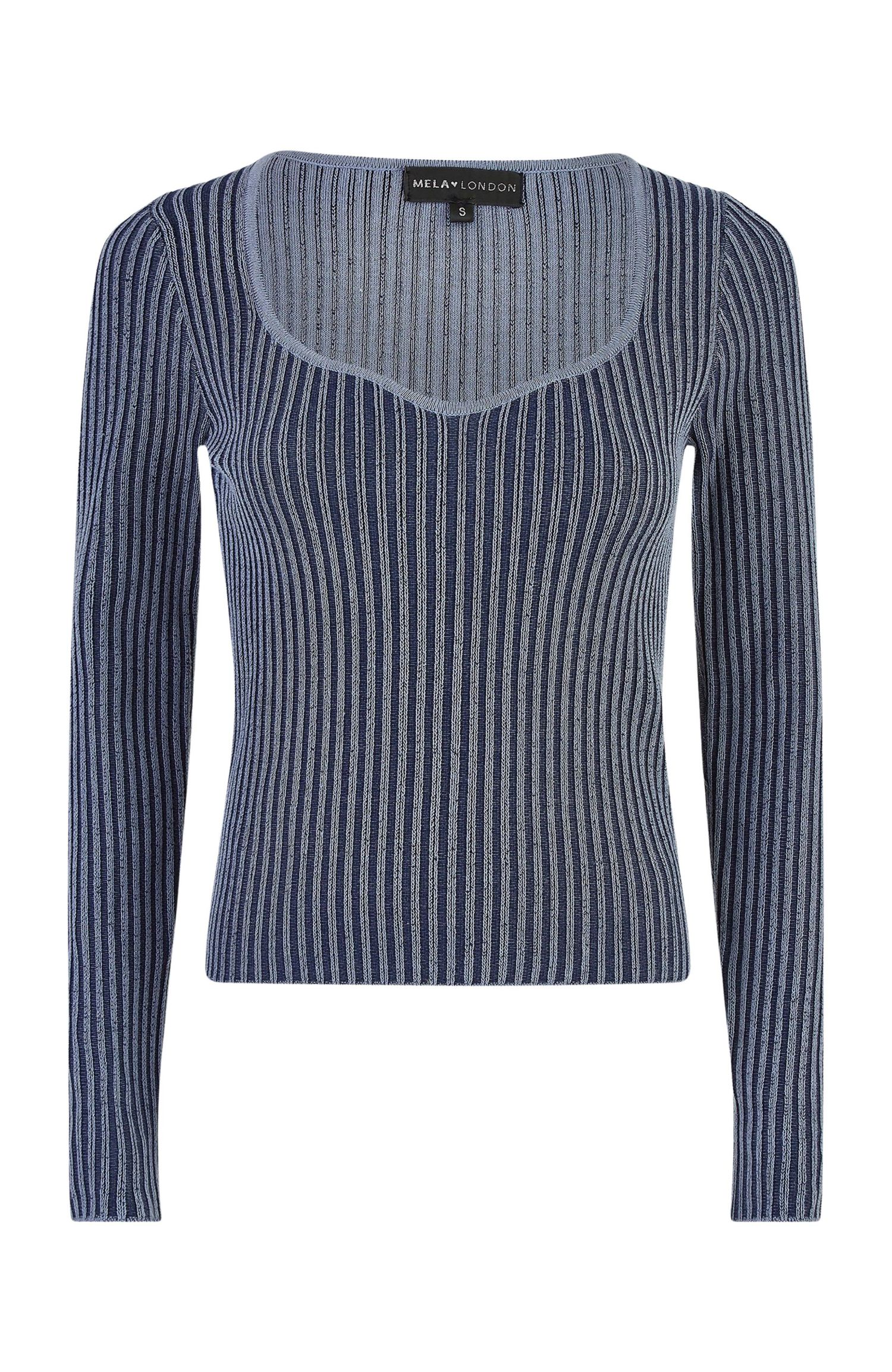Women's Sweetheart-Neck Fitted Ribbed Knit Top