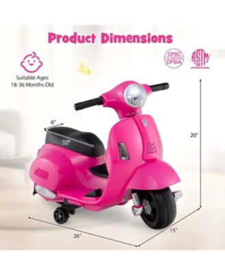 Kids Ride on Motorcycle Licensed Vespa with LED Headlight and Horn Sound