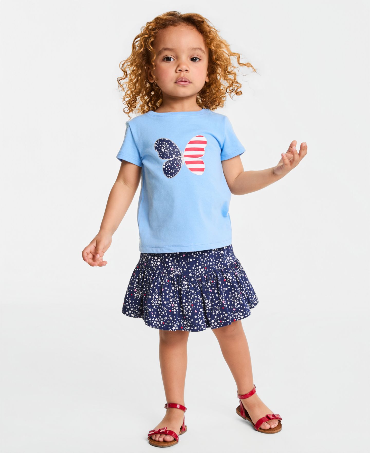 Юбка Epic Threads Americana Ditsy-Print Scooter для девочек-малышей, цвет: Синий — фото 2