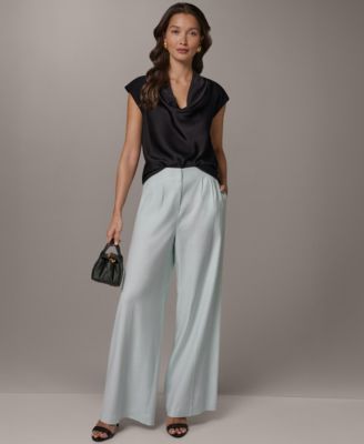 Women's Pleated Wide-Leg Pants