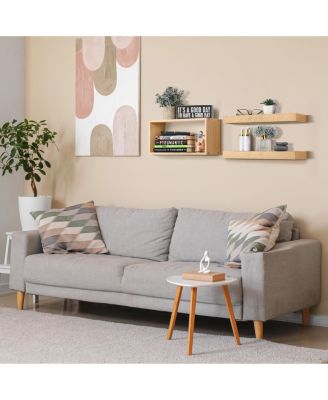 2 Floating Shelves with Invisible Brackets & 1 Rectangular Box