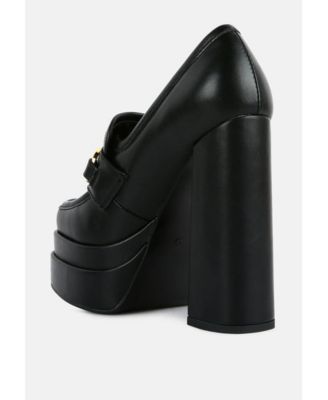 Womens Bratz Horsebit Diamante Embellished Chunky Platform Loafers