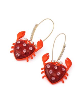 Faux Stone Crab Dangle Earrings