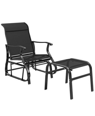 Outdoor Glider with Ottoman, High Back Patio Glider Set