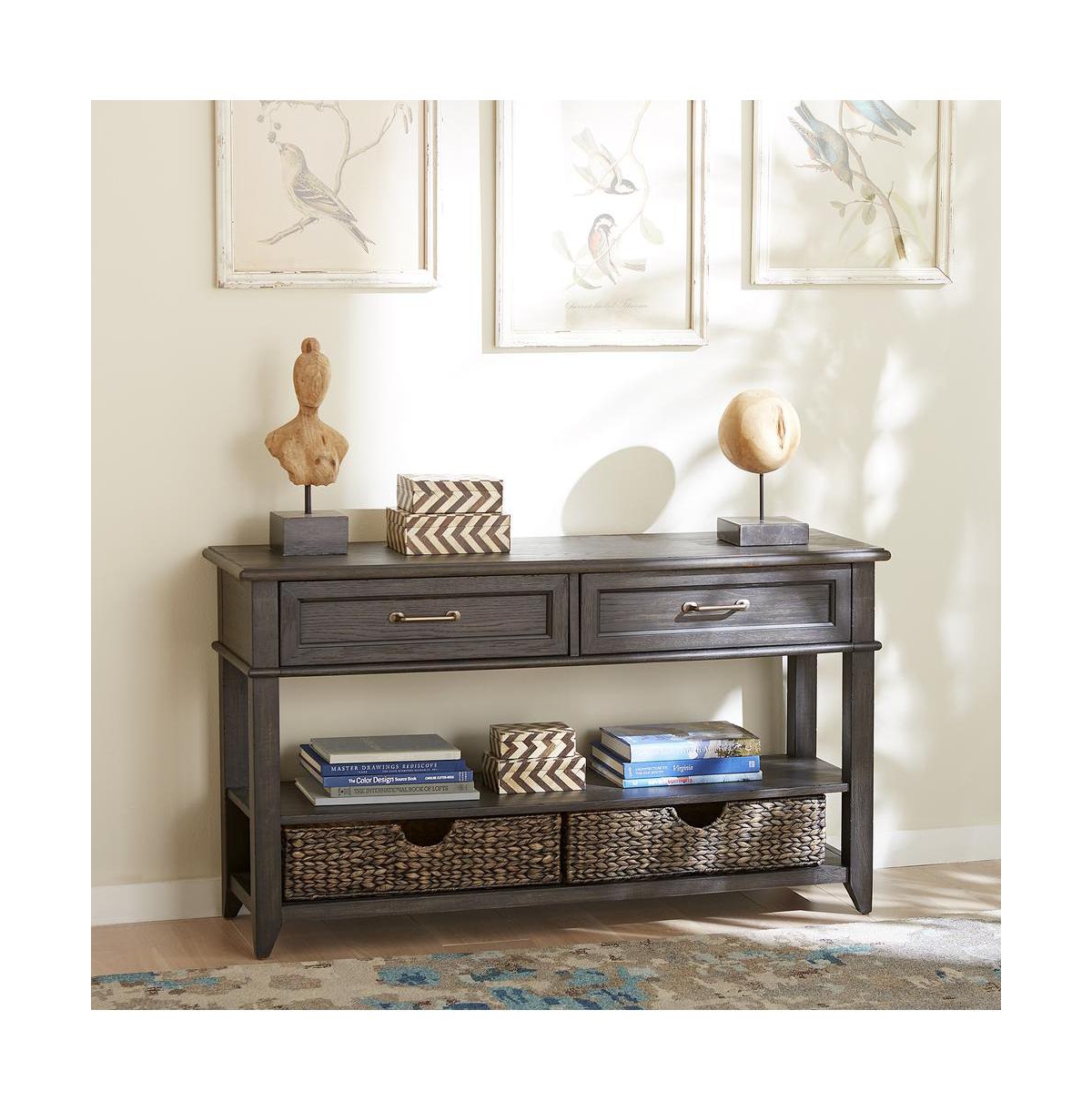 Liberty Furniture Industries, Inc Mill Creek 2 Drawer Sofa Table in Peppercorn