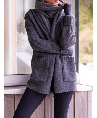 Women's Flecked Hooded Coatigan