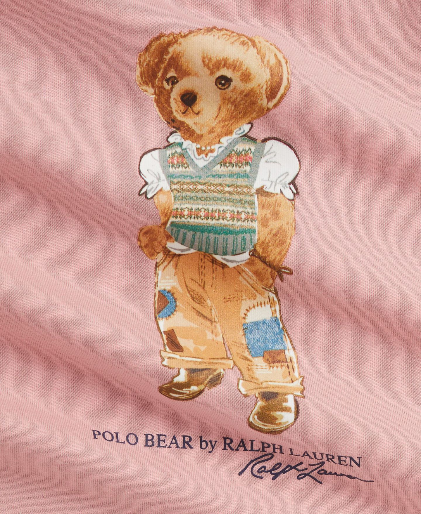 Polo Ralph Lauren Baby Girls' Polo Bear Jersey T-Shirt and Shorts, 2-Piece Set, цвет: Розовый — фото 4
