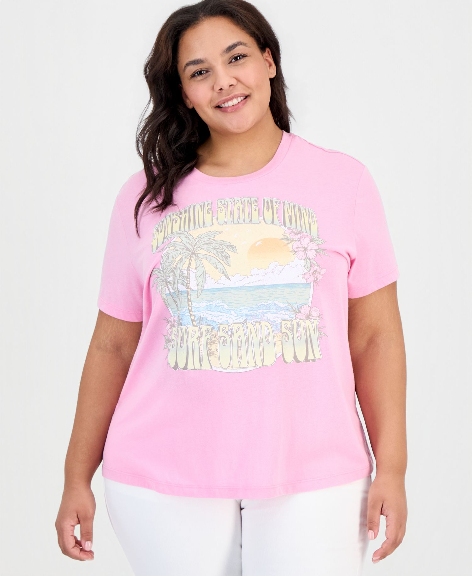 Trendy Plus Sunshine Mineral Wash Graphic Tee