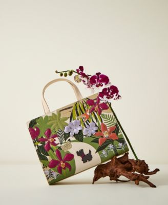 RHS Small Leather Appliqu&eacute; Ziptop Grab Satchel Bag