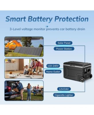 68QT Portable Car Refrigerator with Wheels
