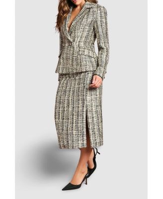 Women's Sequin Tweed Midi Skirt