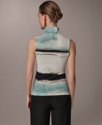 Petite Sleeveless Mock Neck Top