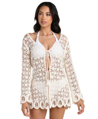 Women's Serenity Crochet Cover-Up Kimono