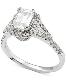 Certified Diamond Vintage Inspired Engagement Ring (1 ct. t.w.) in 18k White Gold, Created for Macy's