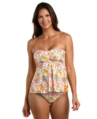 Women's Palm Nouveau Bandeau Neck Tankini Top