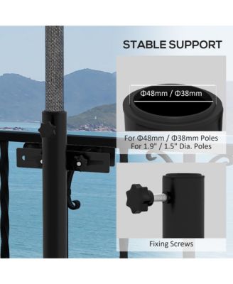 Patio Umbrella Holder, Adjustable Deck Mount Bracket for Railing
