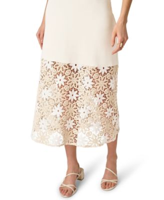 Women's V-Neck Crochet Midi Dress