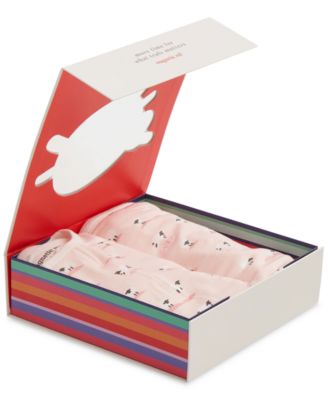 Baby Girls' Magnetic Footie, Magnetic Reversible Bib, and Baby Blanket Gift, 3-Piece Set