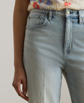 Petite High-Rise Relaxed Straight Ankle Jeans