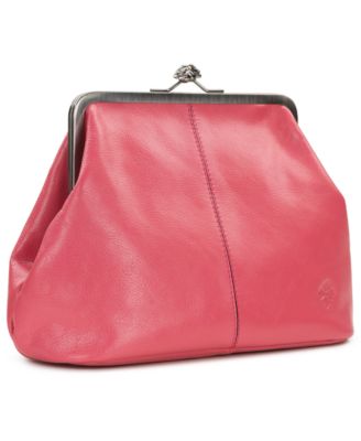 Sofia Small Leather Kiss-Lock Frame Clutch