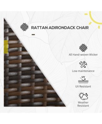 Patio Wicker Adirondack Chair with Soft Cushions,