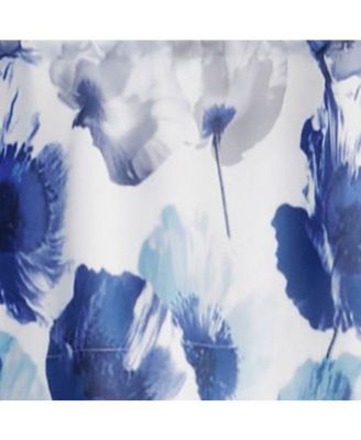 Garden Chic Watercolor Poppy Field Floral Rod Pocket Valance