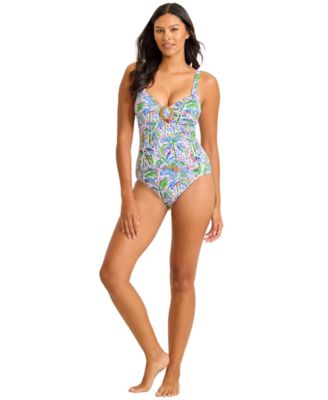 Women's Sweetheart Neck Printed One-Piece Swimsuit