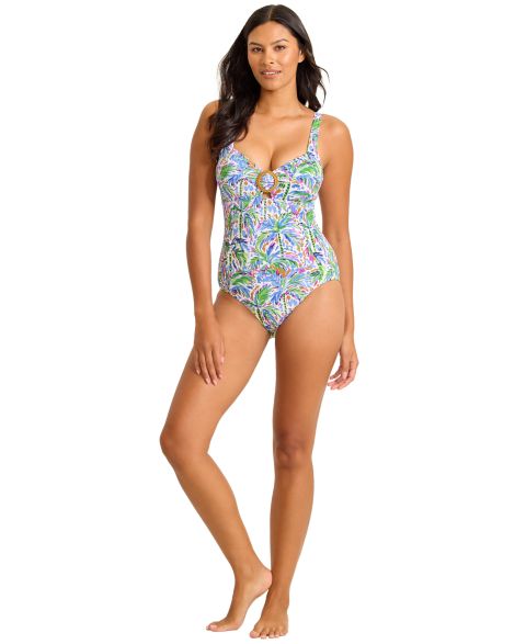 Женские купальники Tommy Bahama Women's Sweetheart Neck Printed One-Piece Swimsuit