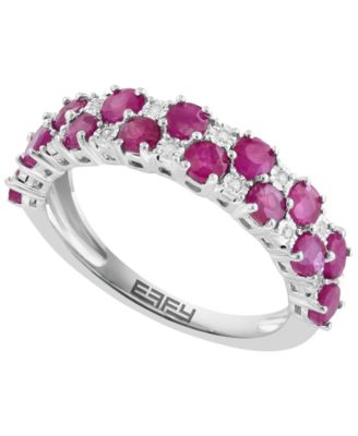 Ruby (1-1/6 ct. t.w.) & Diamond (1/20 ct. t.w.) Ring in Sterling Silver