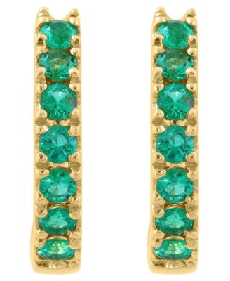 Emerald (1/3 ct. t.w.) Earrings in 14k Yellow Gold (Also Available in Sapphire)