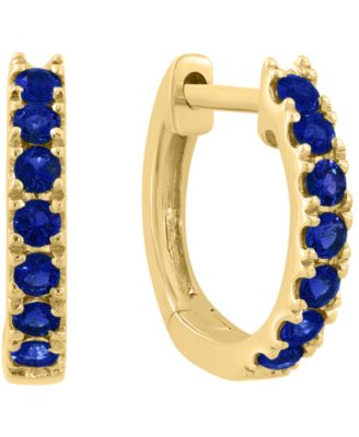 Emerald (1/3 ct. t.w.) Earrings in 14k Yellow Gold (Also Available in Sapphire)