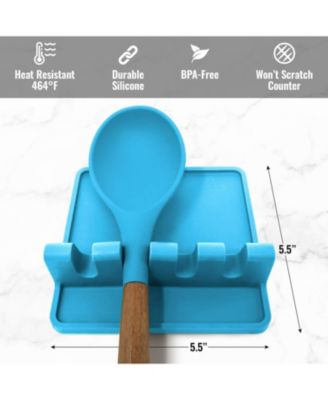 Silicone Utensil Rest with Drip Pad – Holder for Multiple Ladles & Tongs