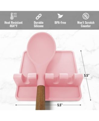 Silicone Kitchen Utensil Rest with Drip Pad for Multiple Utensils