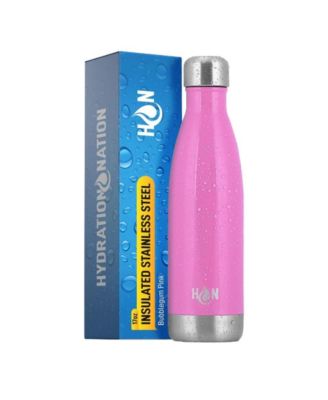 Double Wall Insulated Metal Water Bottle For Hot & Cold Drinks with Leak-proof Lid (17oz)